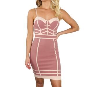 Urban Outfitters  Love Culture Y2k Pink Corset Bodycon Sexy Mini Dress Small